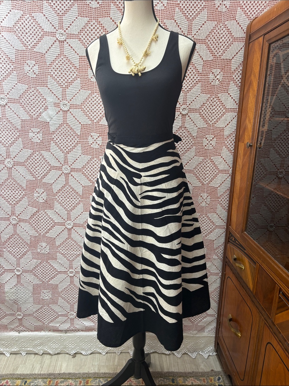 Fashion Village Zebra Wrap Skirt